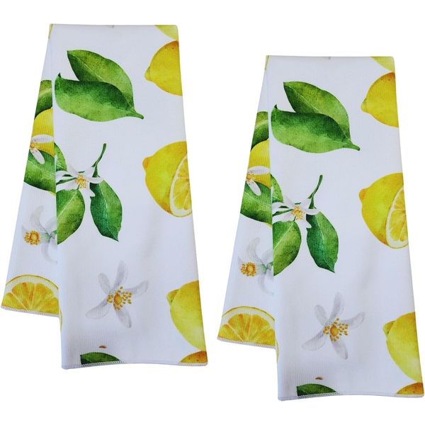 (2) Lemon Kitchen Kitchen Bathroom Bar Cotton Spring Summer NEW