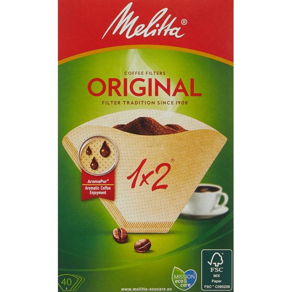 Melitta Two Cup Coffee Filter Papers, 40 x papers