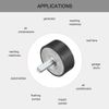 sourcing map M10 Thread Rubber Mounts,Vibration Isolators,Cylindrical Shock Absorber with Studs 50 x 20mm 2pcs