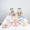 24 ASSORTED Floral Paper CUPS SAUCERS Set Party Events Tableware Decorations