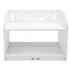 White Cutout Scrollwork Design Desktop Bookshelf/Stationery Organizer Stand