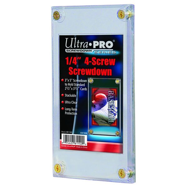 Ultra Pro 1/4" Screwdown Recessed Trading Card Holder ( Packaging May Vary ),Plastic, Clear