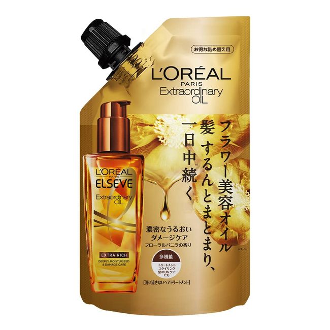 L'Oréal Paris Elseve Extraordinary Oil Extra Rich, Versatile Use, Deep Moisture, Refill