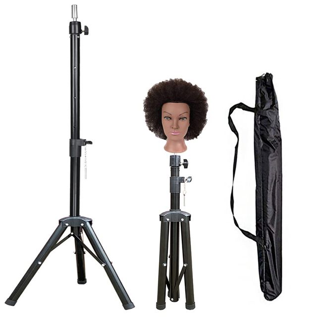 130cm Wig Stand Tripod Hairdressing Training Mannequin Head Tripod Holder  For Hairdressers Salon Display Styling Tripod For Wigs