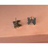 Sterling Silver TINY 10x10mm Turquoise chip Blue Butterfly Stud Studs Earrings
