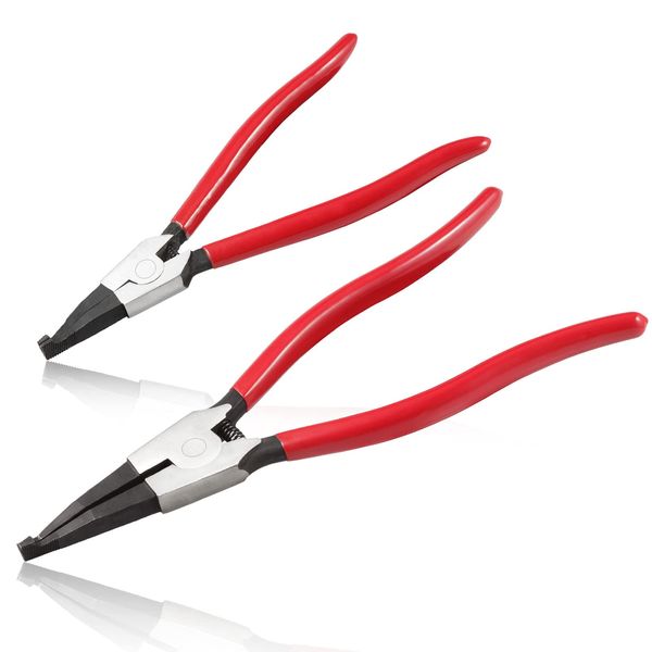 LEONTOOL C-Ring Pliers Set, No Hole, Precision Snap Ring Pliers, Split Ring Pliers, E-Ring Pliers, Locking Ring Pliers, Detachment Tool, C-Shaped Concentric Retaining Ring, Dedicated Tool, C-Clip,