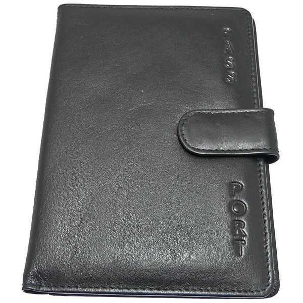 benerini Soft Leather Passport Holder Cover - Black