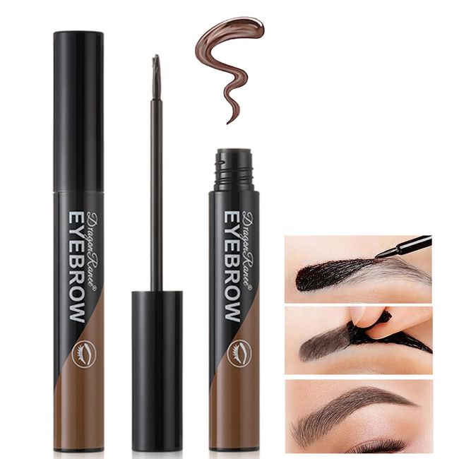 Eyebrow Tint Tattoo Peel Off Eyebrow Gel Semi-Permanent Colour Brow Tattoo Gel Lasts Up To 3 Days Waterproof Peel Off Eyebrow Gel Tint Natural Eyebrow Makeup Gift For Women (02 Light brown)