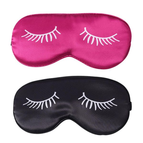 marysgift Eye Mask for Sleeping 2 Pieces Silk Sleep Mask with Adjustable Strap Soft Blackout Blindfold Eye Cover Mask for Women Men Travel Nap, YZ0066