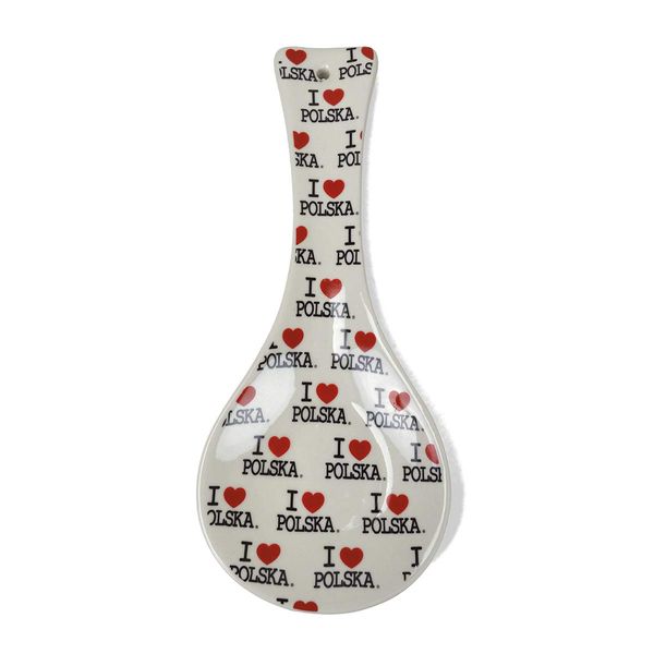 Decorative Ceramic Kitchen Spoon Rest by E.H.G | "I Love Polska"