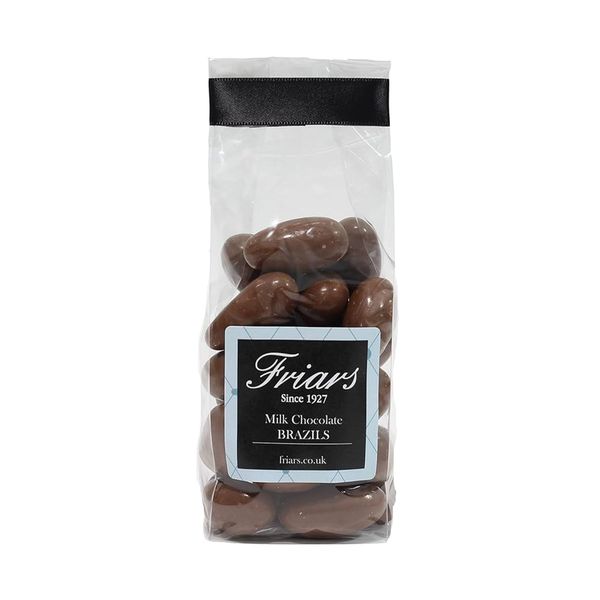 Friars Milk Chocolate Brazil Bag - 200g Luxury Coated Peruvian Brazil Nuts | British Cocoa Hamper Gifts for Girlfriends, Men, Women, Friends & Mothers | Romantic Gift Set for a Birthday & Valentine's