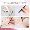 NUOMI 2 Pcs/Set Straight Nail Tweezers Probe Tips Metal Tweezers with Silicone Pressing Head for Nail Art, Picking Gems Rhinestones Acrylic Gel Stickers Eyelash Extensions