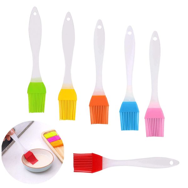 Silicone Pastry Brush Food Grade 6PCS High Temperature Resistance Small Multifunction Pastry Brushes for Baking Spread Evenly for Oil，Barbecue, Pastry