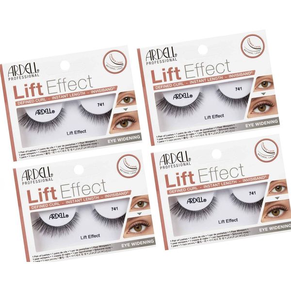 Ardell 1 Pair False Eyelashes Lift Effect 741 Defined Curl 4 packs Combo