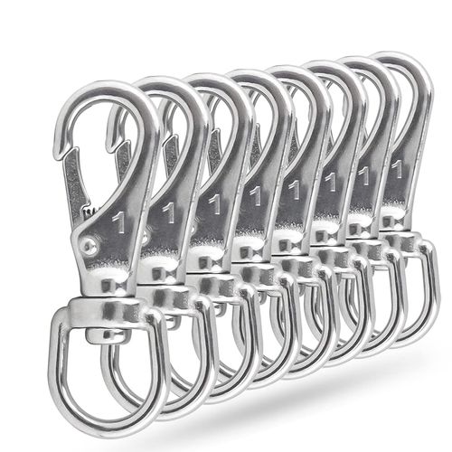 Ekunbuy Swivel Eye Snap Hooks, 304 Stainless Steel Heavy Duty 2.7 Inch 3.5 Inch Spring Hooks for Keychains, Bird Feeders, Pet Chains, Dog leashes