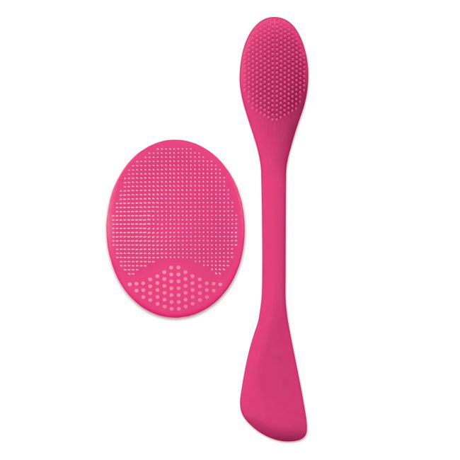 Plum Beauty Skin Scrubber Set, Removes Deep-Deated Dirt and Impurities, Pink, (8233)