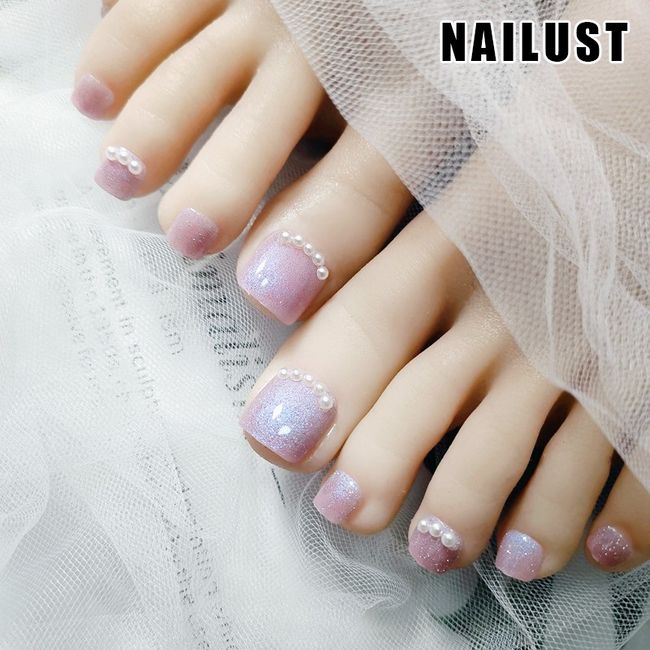 Toe Nails  [Set of 24] Nail Tips Nail Tips Nail Stickers False Nails False Nails Present Paste Nails Peelable Summer Nails Nail Supplies Nail Art Nail Parts NAILUST