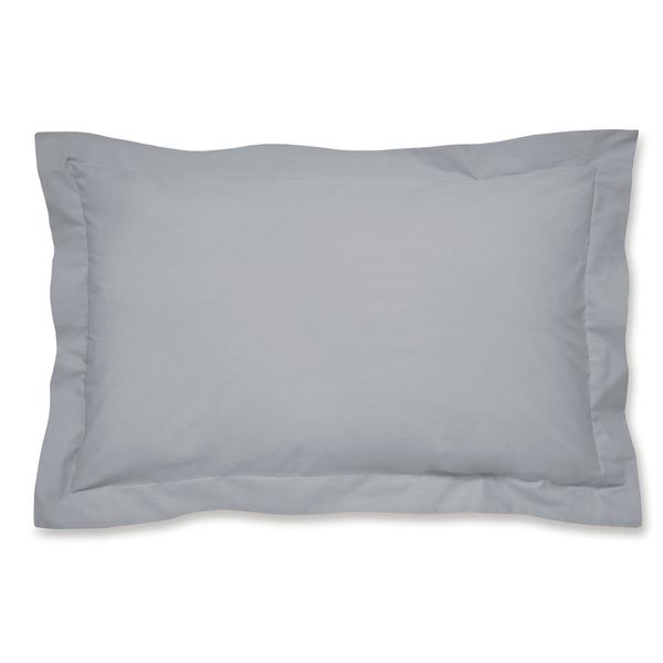 Catherine Lansfield Easy Iron Percale Oxford Pillowcase Pair Grey