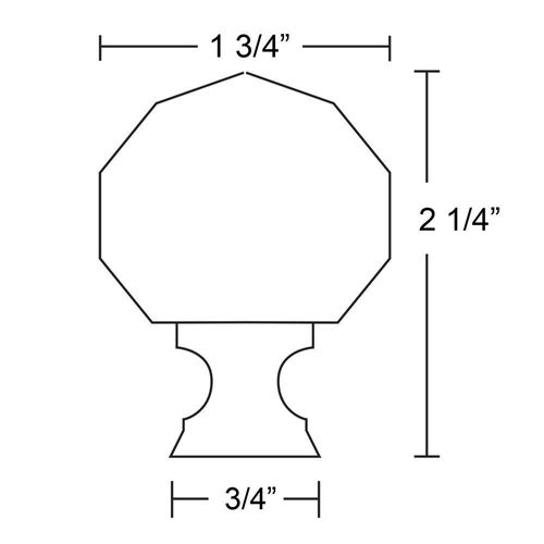 Emtek Diamond Crystal Knob Available in 3 Sizes and 10 Finishes - 86209US3NL - (Dimension 1 3/4") - Unlacquered Brass (US3NL)