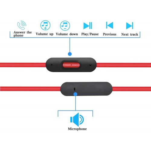 Asobilor Replacement Beats Aux Cord Audio Cable Wire Compatible with Solo 2 3 4 Studio Pro Detox Wireless Mixr Executive Pill (Black-red)
