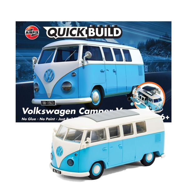 Airfix J6024 Quick Build VW Camper Van Model Vehicle Toy, Blue