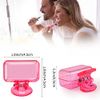 4 Pack Travel Toothbrush Head Covers Toothbrush Protector Cap Brush Pod Case Protective Portable Plastic Clip for Household Travel, Bathroom, Business, Camping, School (Clear, Orange, Purple, Pink)