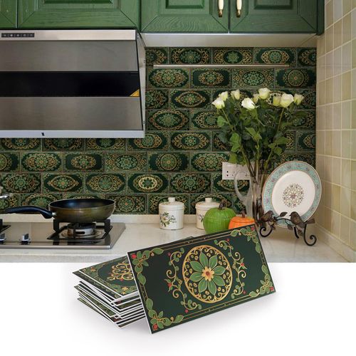 VICCI 16Pcs Tile Decals - Peel & Stick Kitchen Backsplash 8" x 4" Decorative Wall Tiles Stickers - Self-Adhesive Waterproof Removable for Bathroom Cabinets Home DIY Projects Decor,V-SJM-305