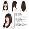 Almond Long Wig, Dark Mocha, Hand Planted, Made of Japanese Fiber, Smooth, Straight, Long, Layered Cut
