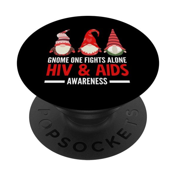 Gnome One Fights Alone HIV AIDS Awareness Support PopSockets Adhesive PopGrip