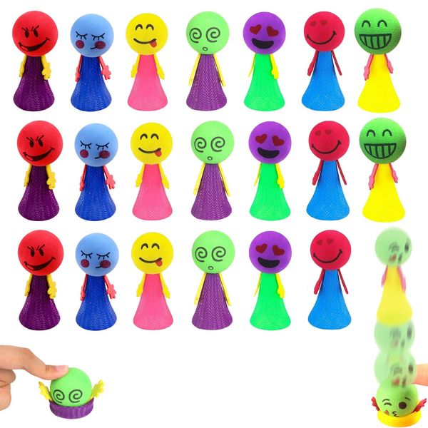 20pcs Emoji Jump up Toys Bouncing Dolls for Kids,Jumping Elf Fidget Toys Novelty Emoji Spring Jump Up Party Favor Toys Stress Relief Toy,Funny Jump Bounce Elf Fly Toy for Kids Christmas Prizes Gift