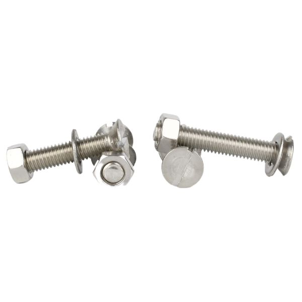 Bolt Base M2 x 20 Stainless Steel Slotted Countersunk Machine Screws Full Nuts & Washers (10 Each)