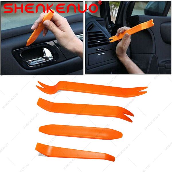 Set 4pcs Door Panel Car Trim Removal Tool Kit Clip Plastic Fastener Remover