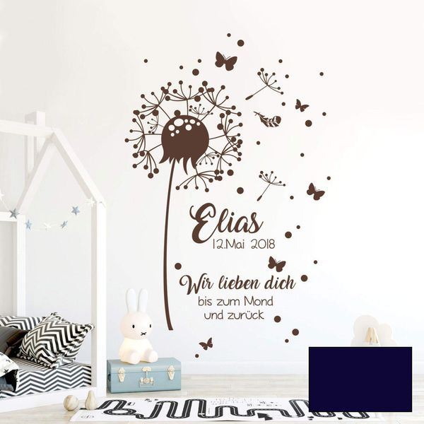 ilka Parey M2351 Wall Tattoo World Dandelion Wall Sticker Wall Decoration Name & Date