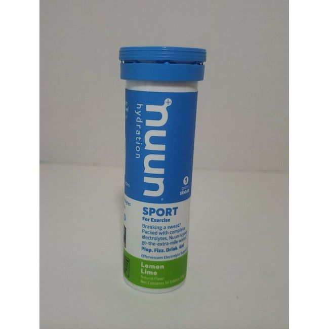 Nuun Sport Hydration Electrolyte Replacement Tablets Lemon Lime 10 Tablet Tube