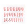 24pcs Beautiful White Edge Nail Tips Butterfly Nail Tips for Wedding, Party, Holiday, Dating, Prom, Daily Life