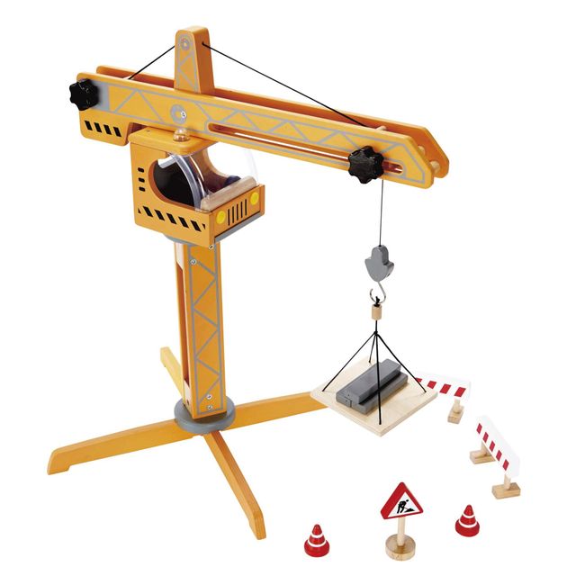 Award Winning Hape Playscapes Crane Lift Playset Yellow, L: 17.8, W: 16.5, H: 21.2 inch