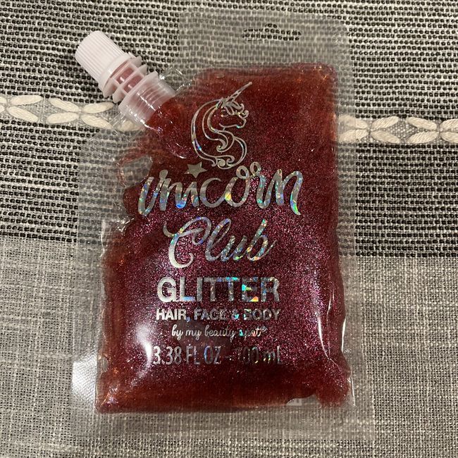 Unicorn Club Red Glitter Lotion for hair,face & body 3.38oz bag,US STOCK,New