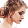 12 Pairs Teardrop Druse Crystal Drop Dangle Earrings for Women Cubic Zirconia Huggie Hoop Earring Jewelry Set Christmas Gifts (1)