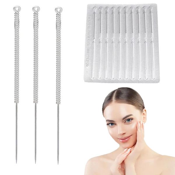 10 PCS Spot Removal Needles Remover Pimple Spot Needle Freckle Remover Mole Removal Tattoo Wash Needle for Beauty Freckle Mole Pen Needle Accessories (Silver)