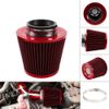3" 76mm High Flow Inlet Cold Air Intake Cone Replacement Dry Air Filter Red
