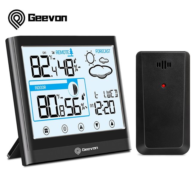 Geevon Indoor Outdoor Thermometer Wireless Backlight Digital