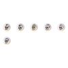 SET OF 6 KNOBS - Skull Set #51299 - Happy Sugar Skulls Skeleton - DECORATIVE Glossy CERAMIC Cupboard Cabinet PULLS Dresser Drawer KNOBS
