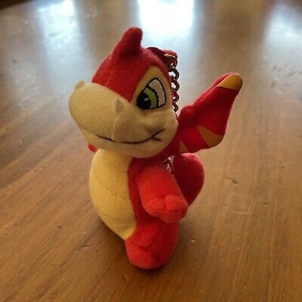 2002 Neopets Scorchio Plush Plushie Keychain Red Dragon 4"