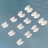 Carufin 24Pcs White V-shape French False Nails Long Coffin Nail Acrylic False Nail Press on Nails Ballet Artificial Nail for Women Girls