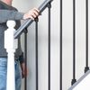 Matte Black "Enfield" Plain Stair Spindle - with Fixed Rake Brackets