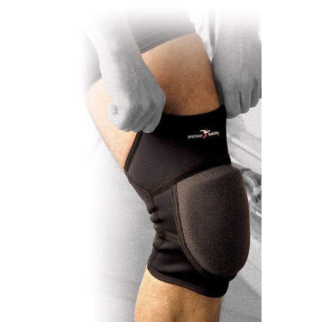 Precision Training Neoprene Padded Knee Support - Black/Red, Medium