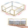 TOLIDA Square Glass Napkin Holder - Metal Glass Napkin Holder with Mirrored Bottom for Tabletop Dinner, Wedding Party, Multi-Functional Storage Holder