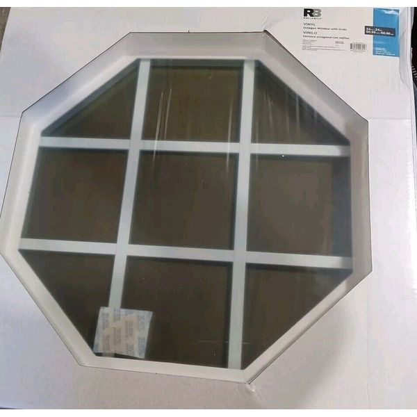 Octagon Vinyl Window with Grids 24 in. x 24 in. Insulated Glass White