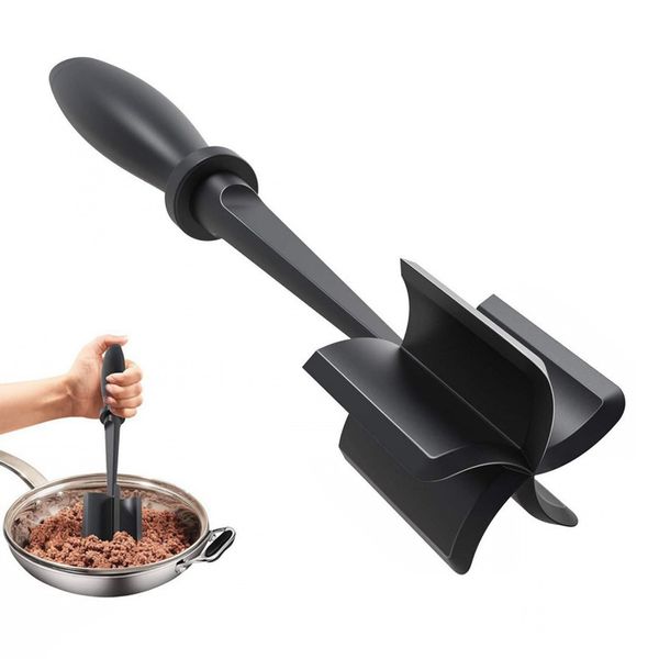 Meat Chopper, Mince Masher, Meat Masher, Mince Meat Masher Non Stick Mix Potato Masher for Home Kitchen Hamburger Meat Beef Potato Fruit for Home Kitchen Meat Utensil Cookware