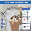 Chrome 8"Rain Shower Head with Handheld Spray Combo High Pressure Adjustable Arm